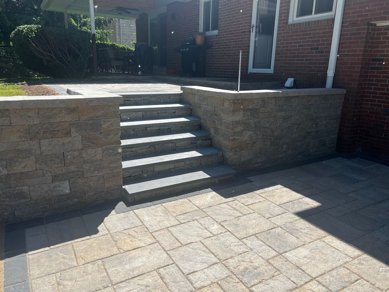 after: closeup of wall and stairs