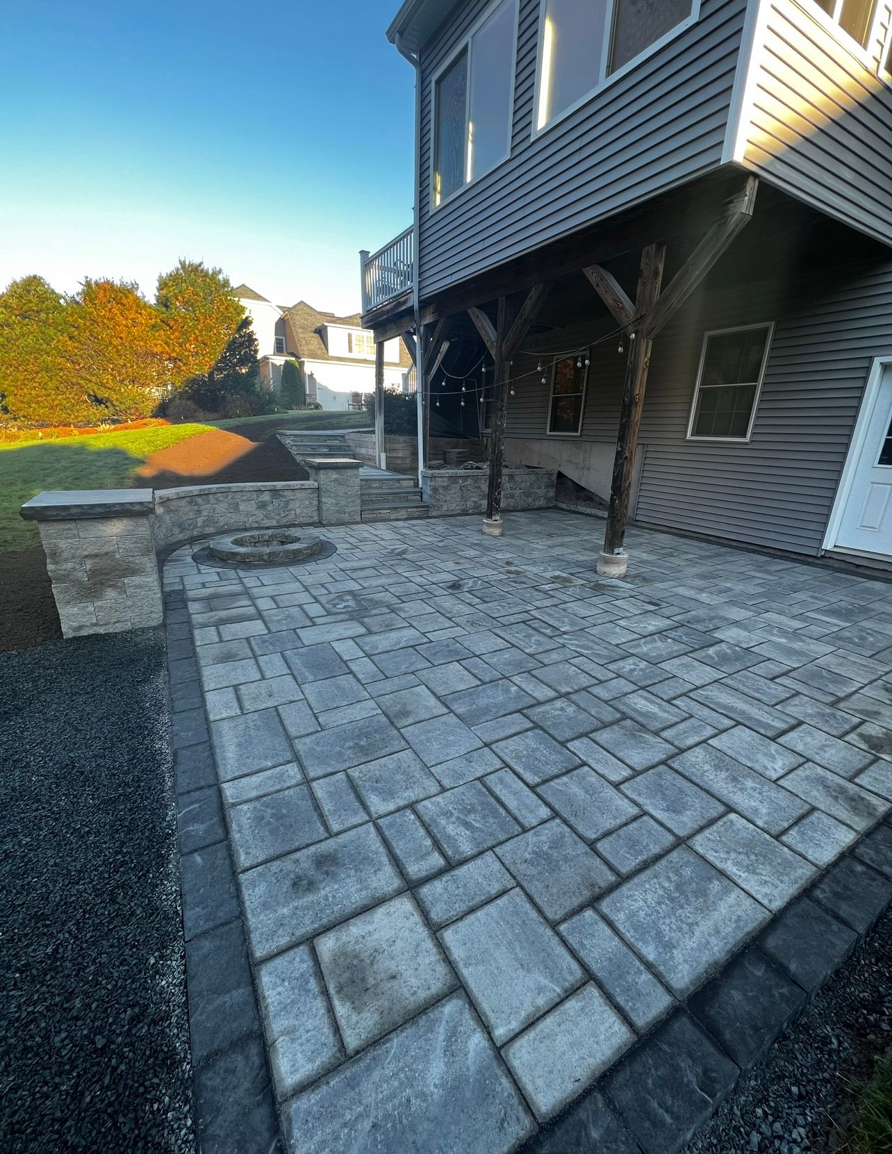 after: finished patio under raised deck