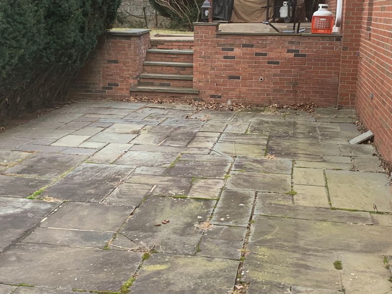 before: old patio close-up