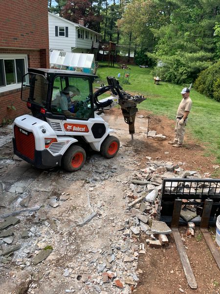 before: Avex team at work with bobcat